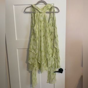 Lime green abstract print mini dress Forever 21